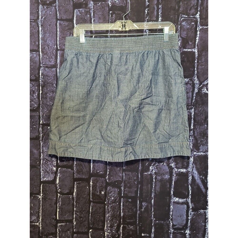 Sonoma Life + Style Denim Skirt Womens Size Small Blue Smocked Elastic Waistband - Picture 7 of 7